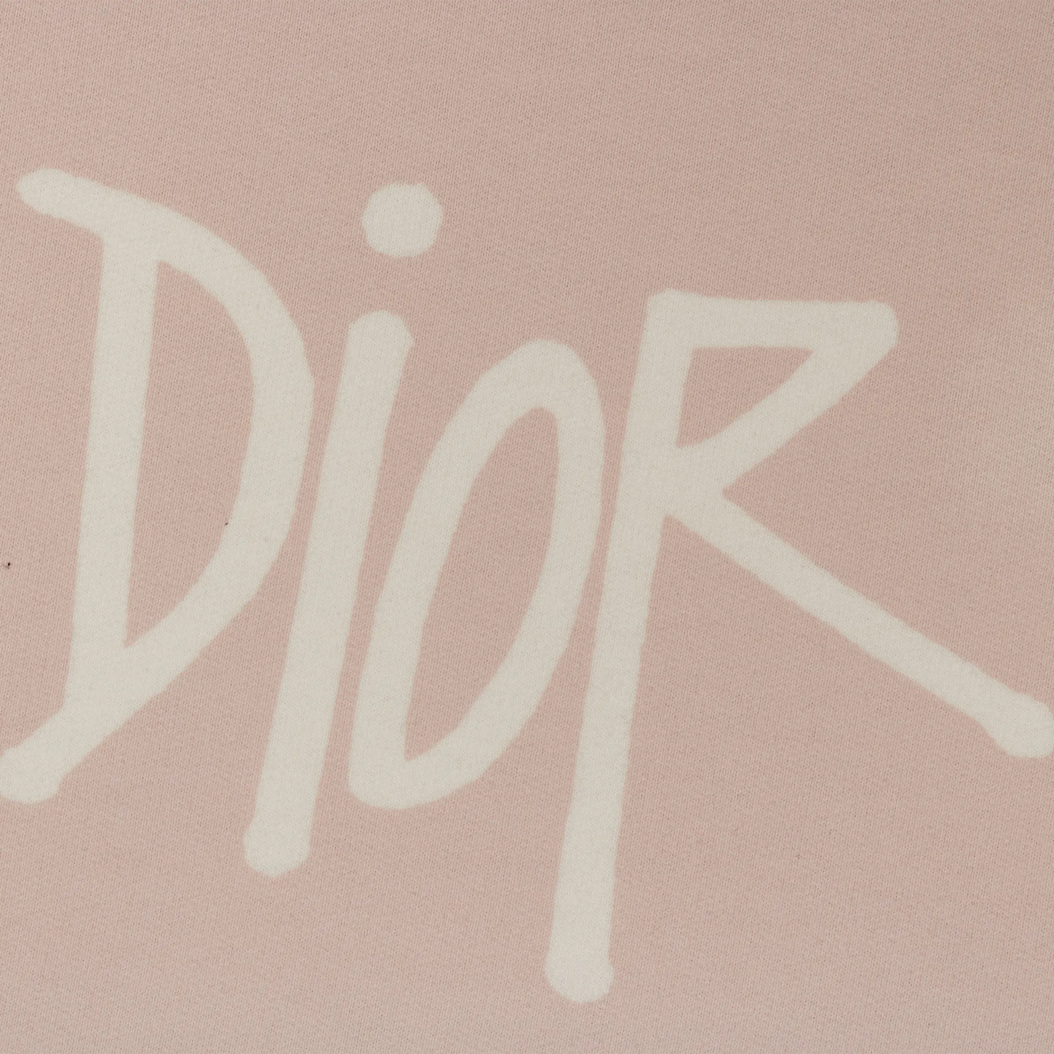 Detailed Front Logo View of Preloved - Dior x Shawn Stussy Bee Garment-Dyed Pink Sweatshirt 033J604B0531 C400